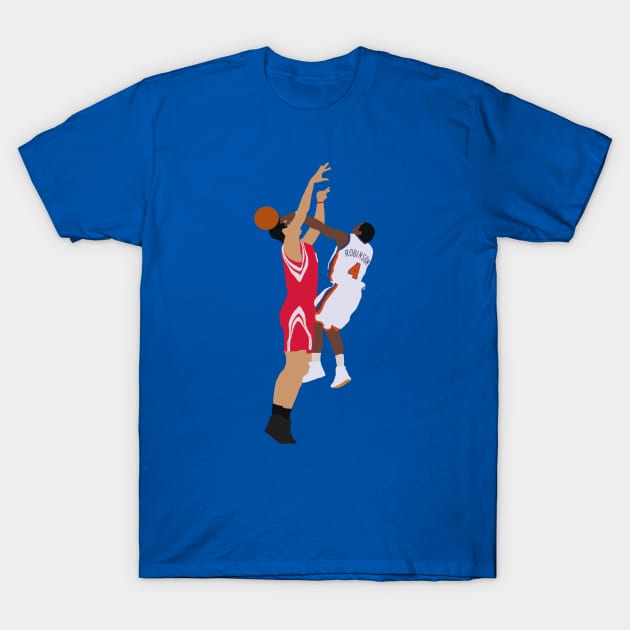 Nate Robinson Block On Yao Ming T-Shirt by rattraptees